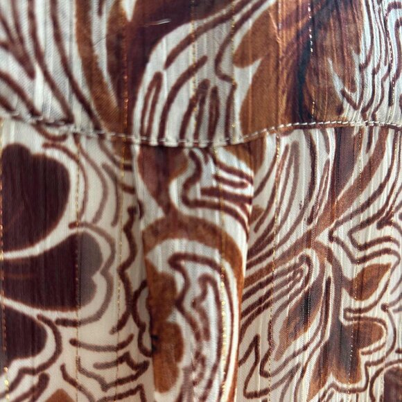 Esqualo Sheer Metallic Floral Blouse with Gold Thread Detail – EU 38 / US 8 - Picture 9 of 10